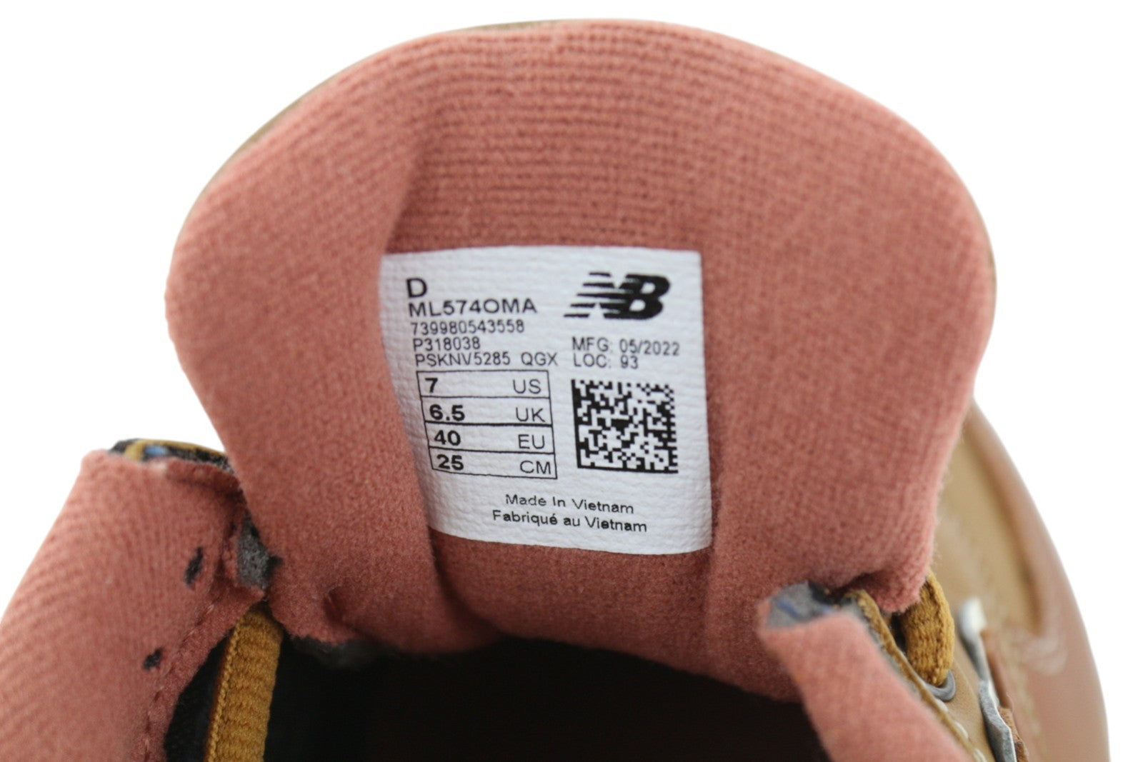 NEW BALANCE 574 vyriški sportbačiai, rudi, odiniai, žemapadžiai, nėriniuoti, patogūs, EU40. 