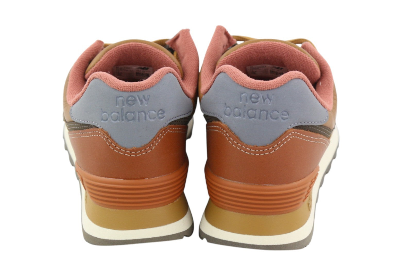 NEW BALANCE 574 vyriški sportbačiai, rudi, odiniai, žemapadžiai, nėriniuoti, patogūs, EU40. 