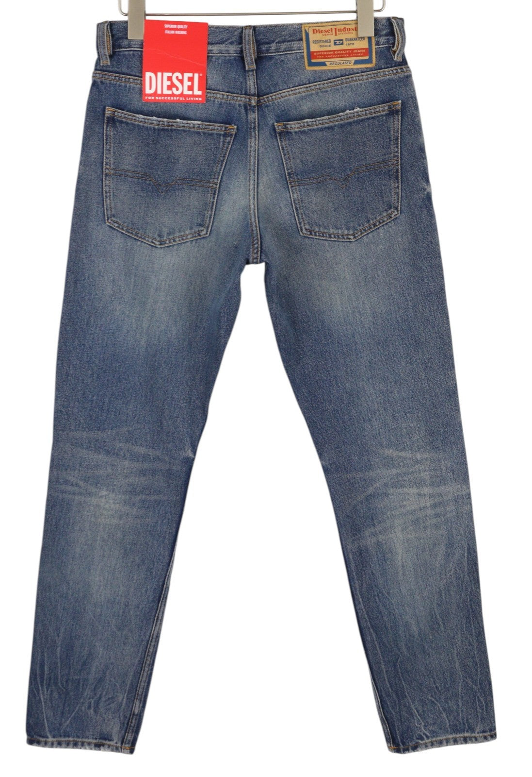 DIESEL 1995 09E02 Men Jeans W31/L32 Blue Distress Ripped Slim Straight RRP$375