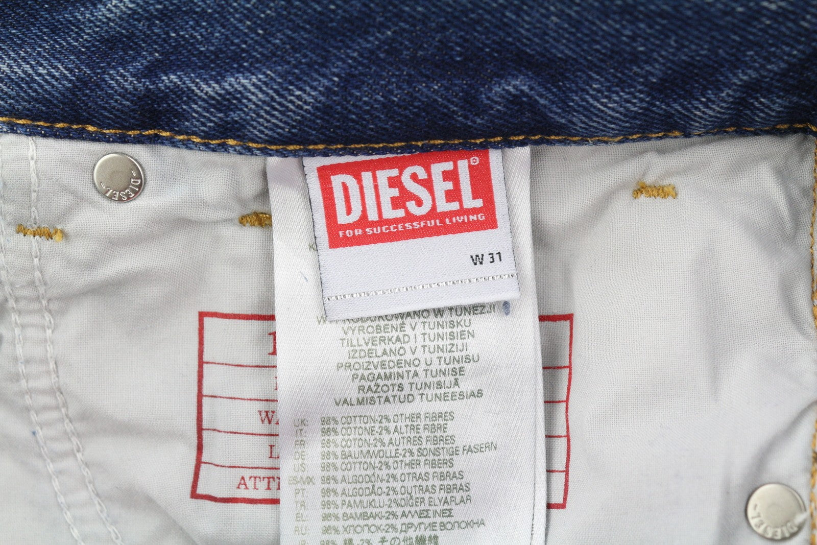 DIESEL 1995 09E02 Men Jeans W31/L32 Blue Distress Ripped Slim Straight RRP$375