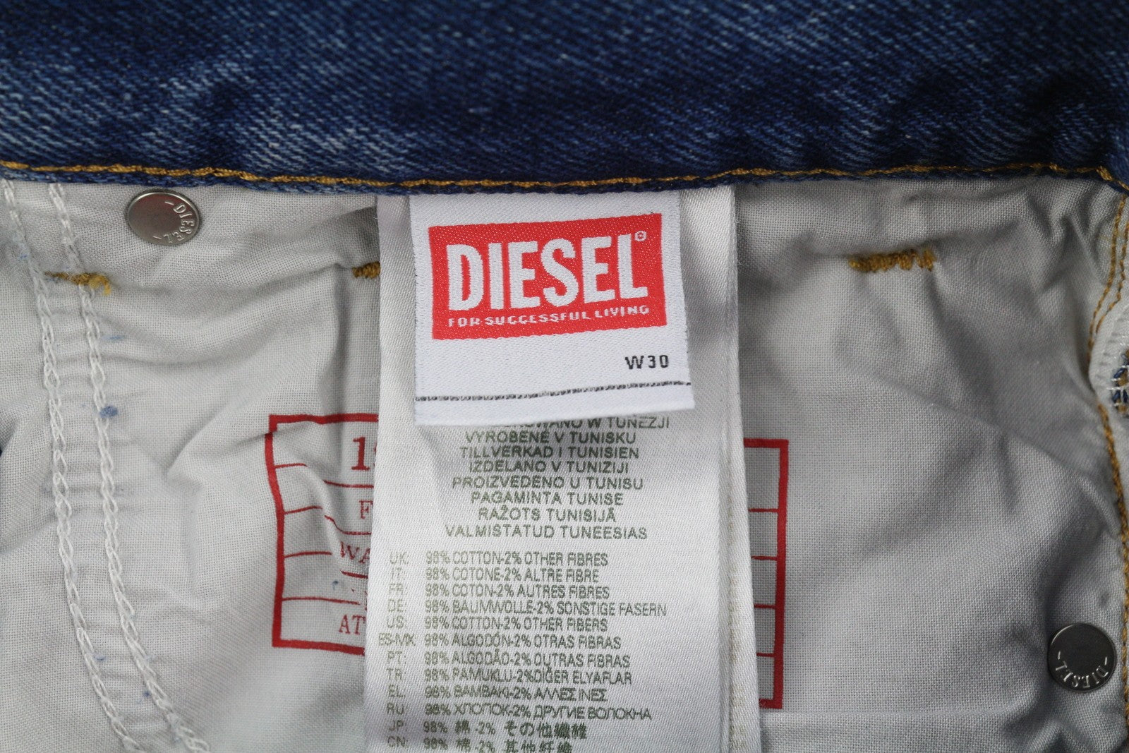DIESEL 1995 09E02 Men Jeans W30/L32 Blue Distress Ripped Slim Straight RRP$375