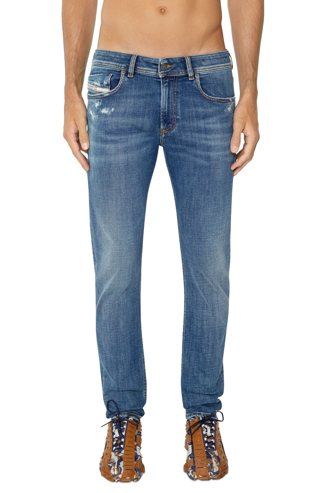 DIESEL 1979 Sleenker 09E43 vyriški džinsai W30/L32 mėlyni aptempti džinsai, rekomenduojama kaina – 225 USD 