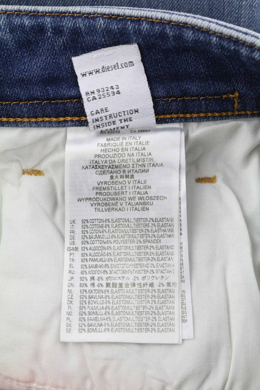 DIESEL 1979 Sleenker 09B66 vyriški džinsai W31/L34 mėlyni, išblukę, aptempti, pėdomis su užtrauktuku, džinsinis audinys 