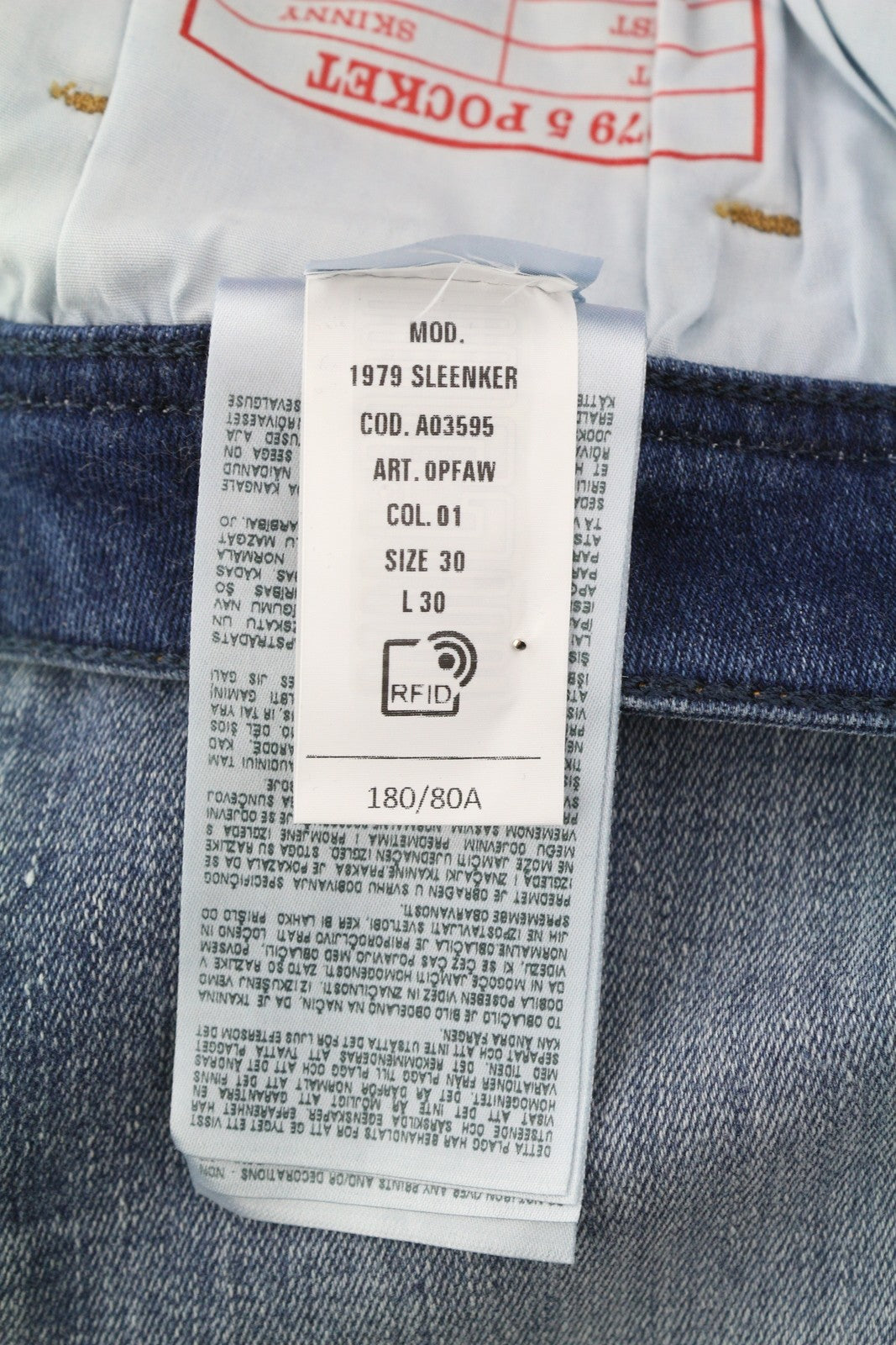 DIESEL 1979 Sleenker 0PFAW Men Jeans W30/L30 Blue Faded Skinny Low Waist RRP$250