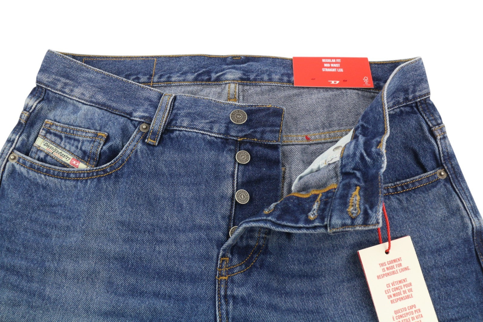 DIESEL 2020 D-Viker 0GYCT Men Jeans W31/L32 Blue Regular Straight RRP£190