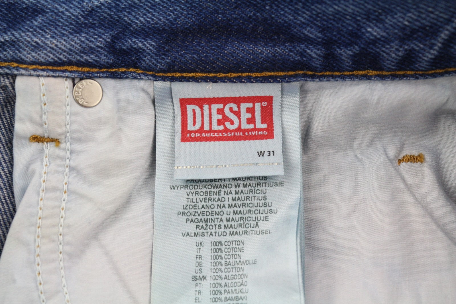 DIESEL 2020 D-Viker 0GYCT Men Jeans W31/L32 Blue Regular Straight RRP£190