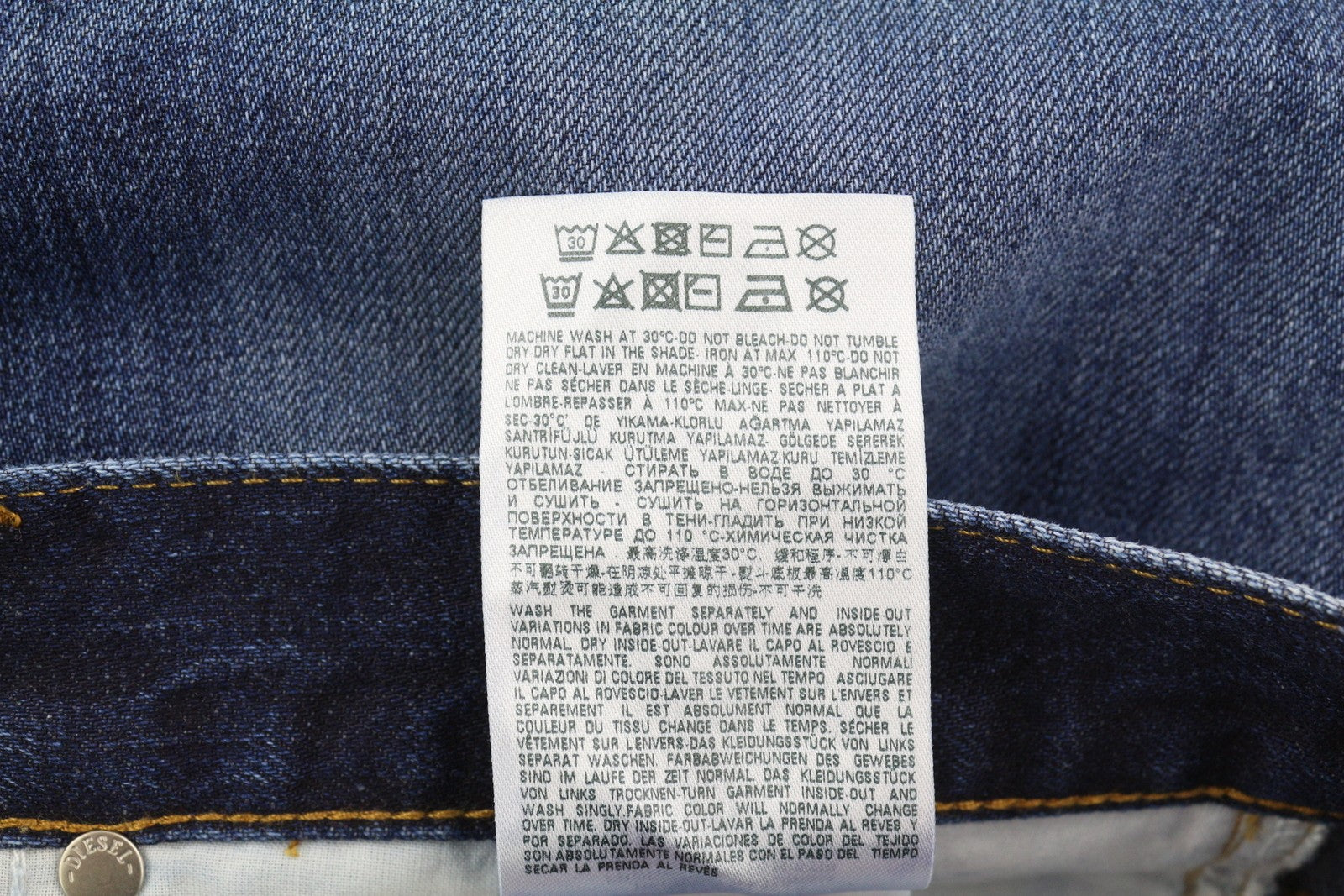 DIESEL 2020 D-Viker 09C64 Men Jeans W31/L32 Blue Faded Regular Straight RRP€225