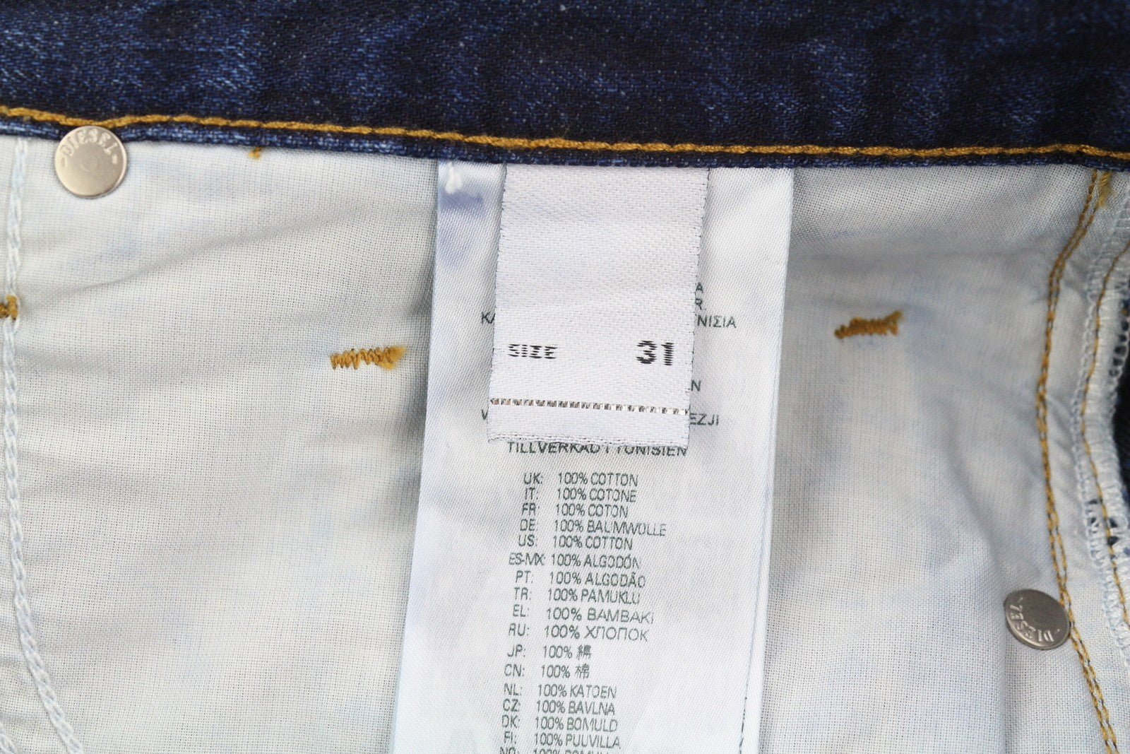 DIESEL 2020 D-Viker 09C64 Men Jeans W31/L32 Blue Faded Regular Straight RRP€225