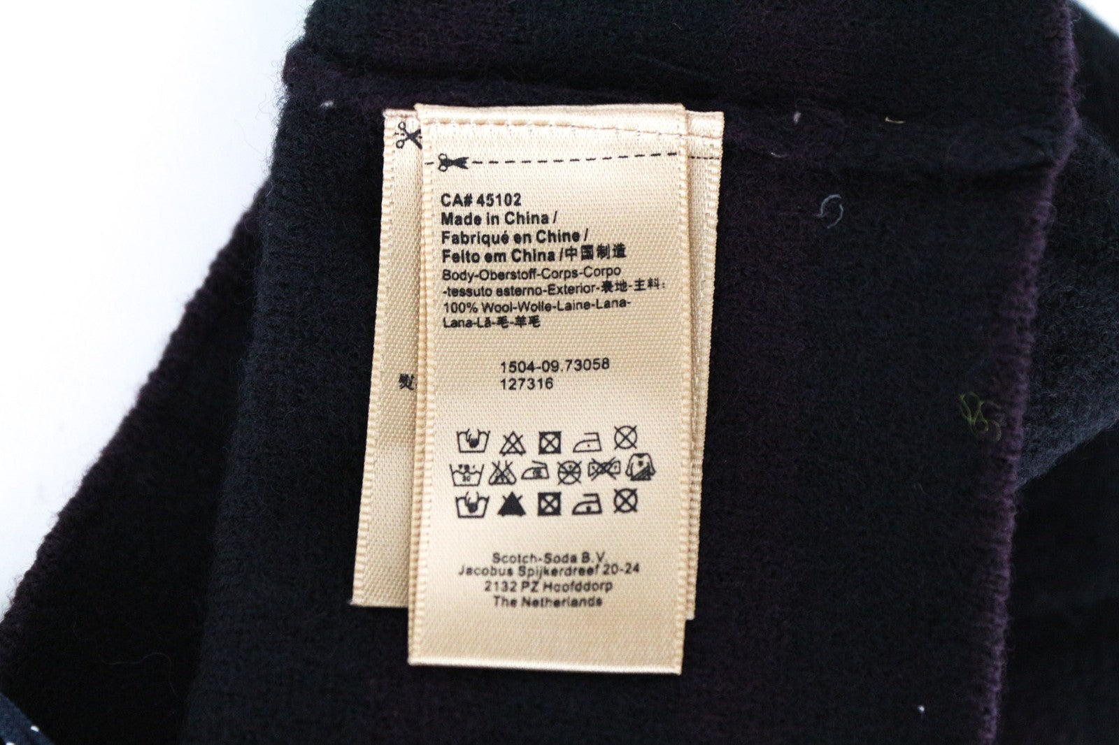 SCOTCH & SODA Men's OS Wool Beanie Duo Purple Blue Stripe Winter Set