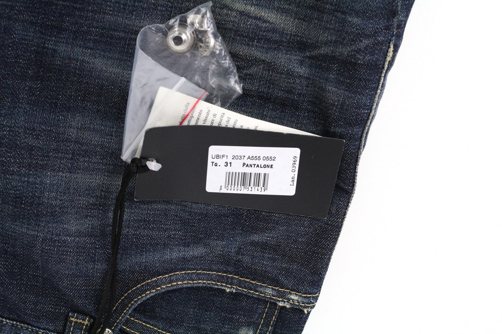 JOHN RICHMOND vyriški džinsai, 31 dydis, mėlyni, skalbto džinso, tamprūs, įprasto kirpimo