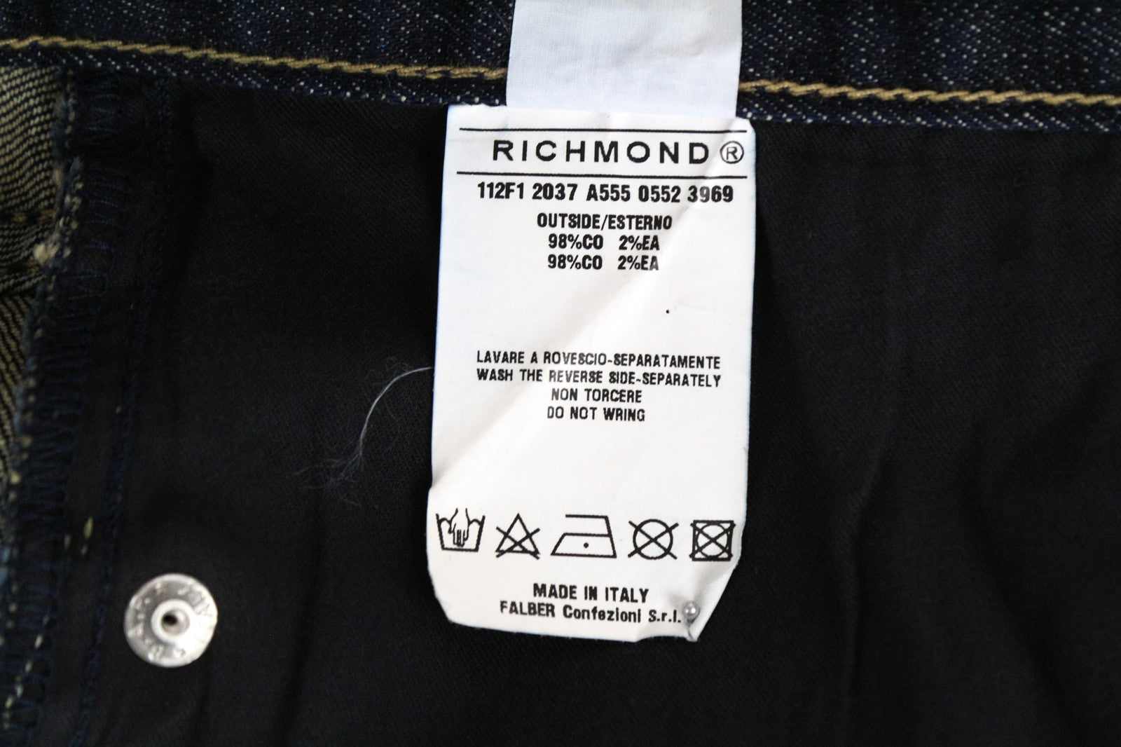 JOHN RICHMOND vyriški džinsai, 31 dydis, mėlyni, skalbto džinso, tamprūs, įprasto kirpimo