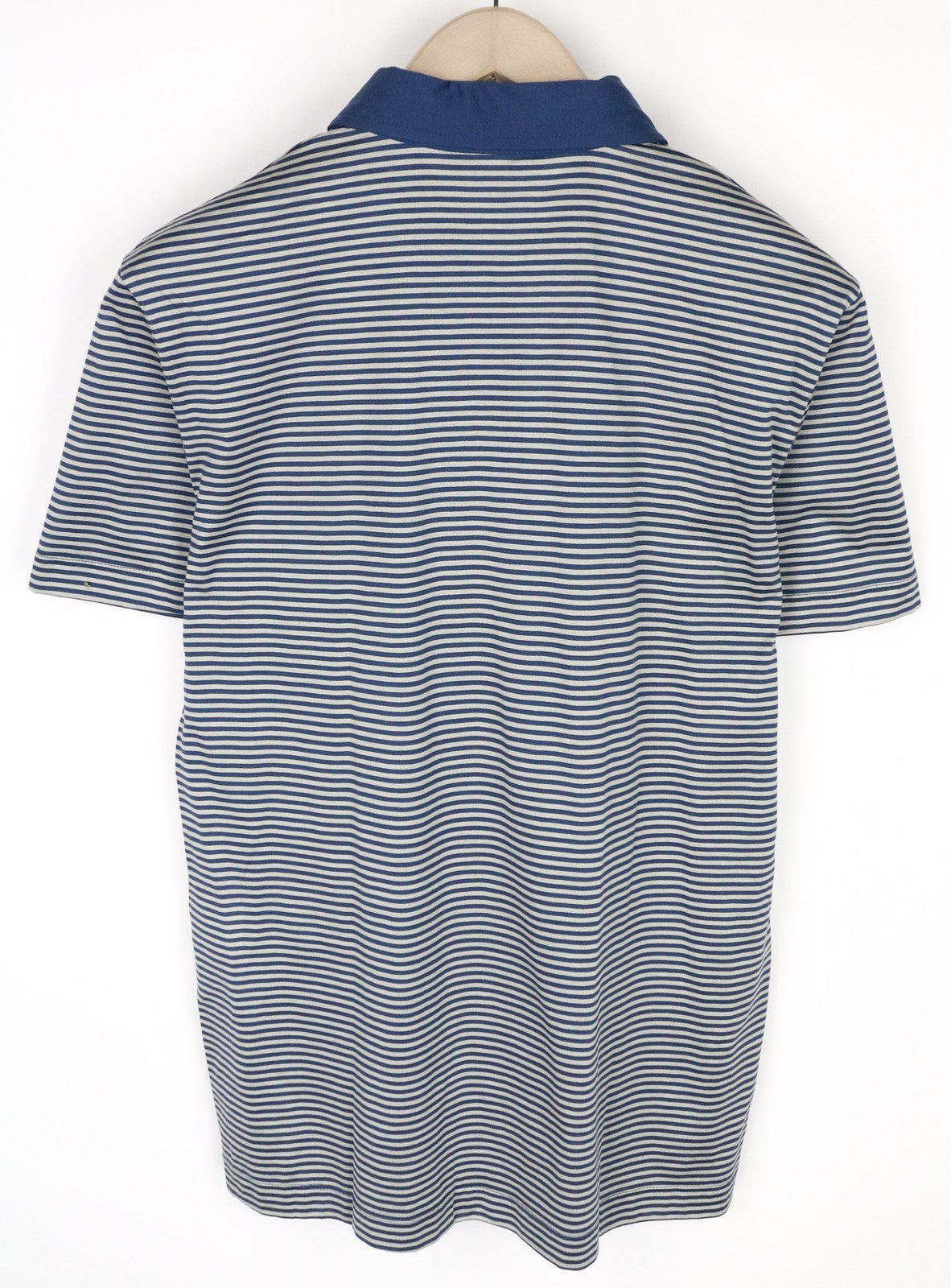 RICHMOND Men's L Blue Cotton Short Sleeve Polo Shirt with Stripe Design