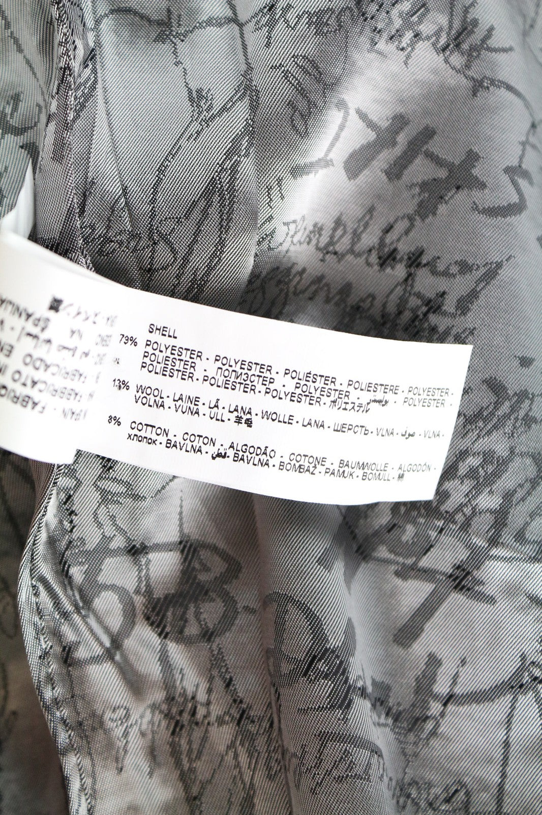 DESIGUAL Innocense moteriškas paltas ~38 juodas vilnos ir medvilnės mišinio dvigubas priekis