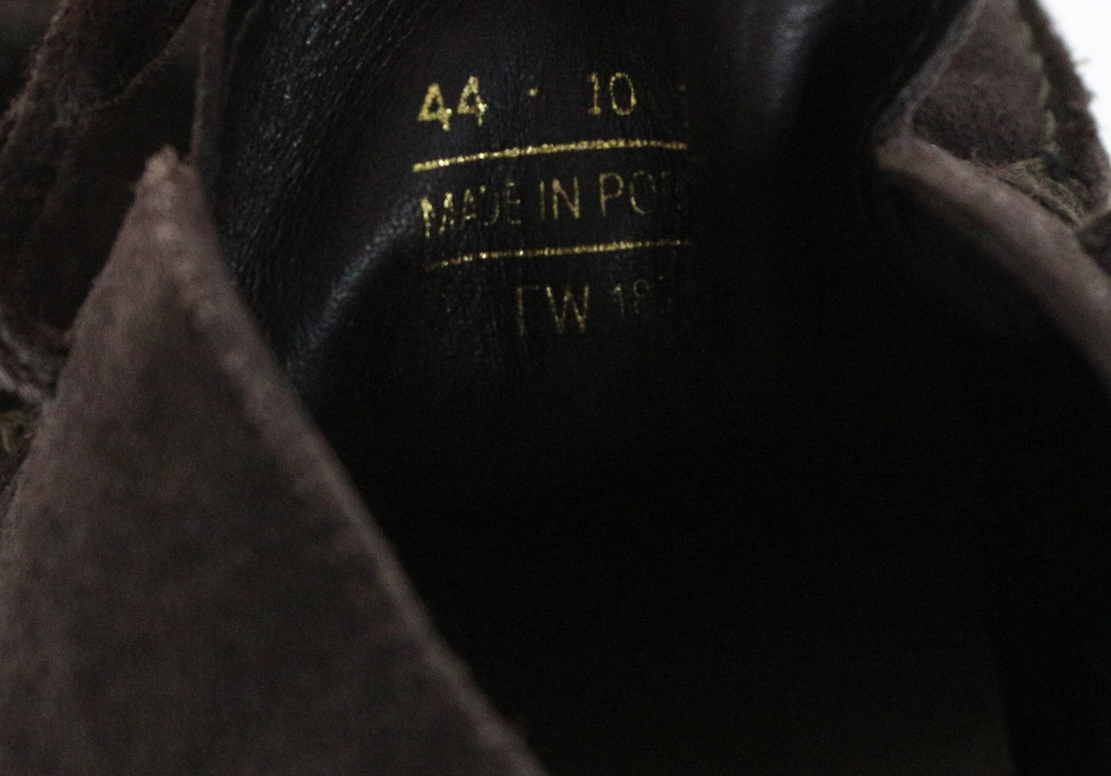 SUITSUPPLY vyriški tamsiai rudi zomšiniai odiniai aukštakulniai bateliai su nėriniuotais raštais, EU44 dydis 