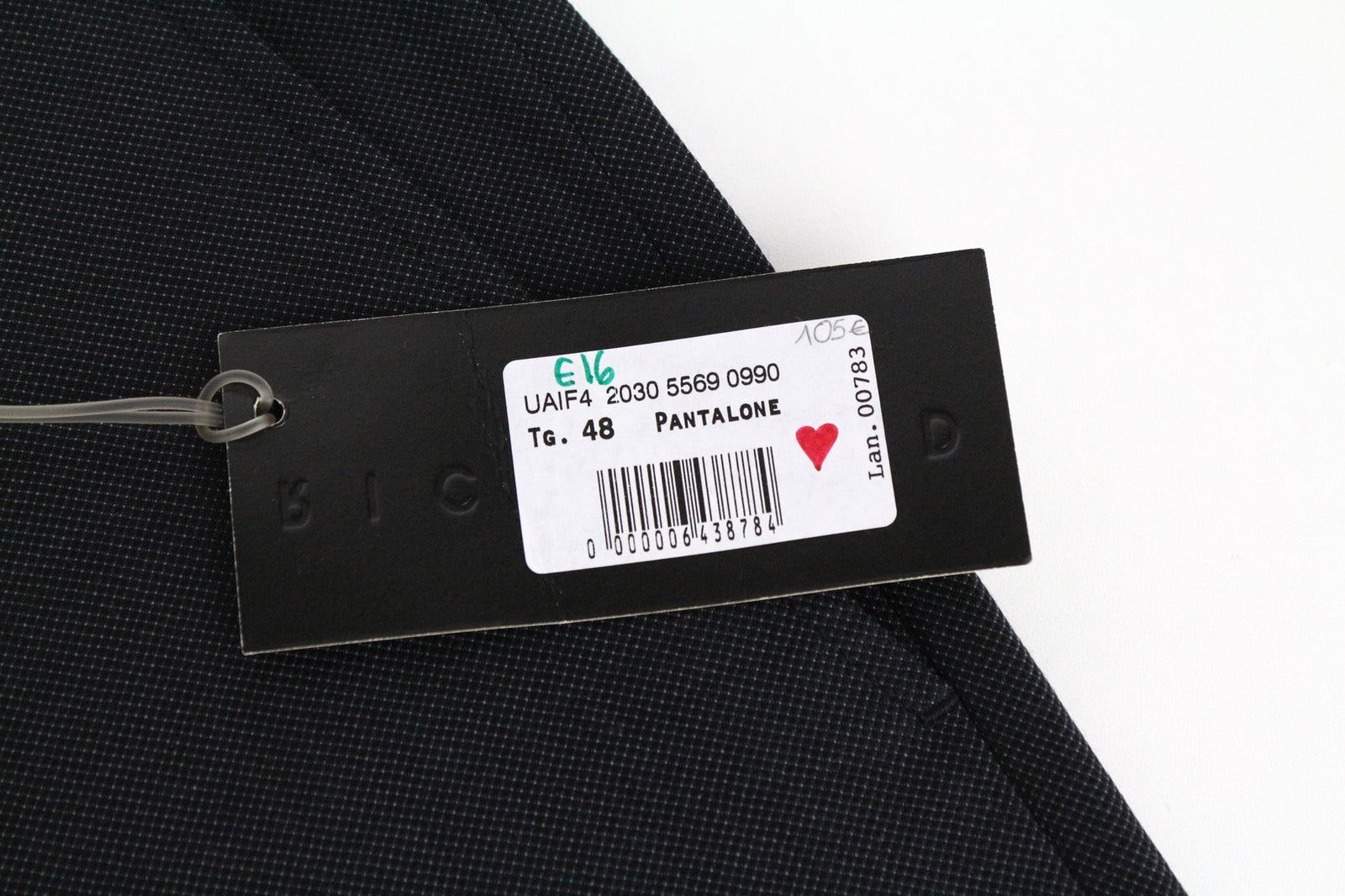 RICHMOND Men's 48 Dark Grey Wool Trousers with Pleats for Formal Look