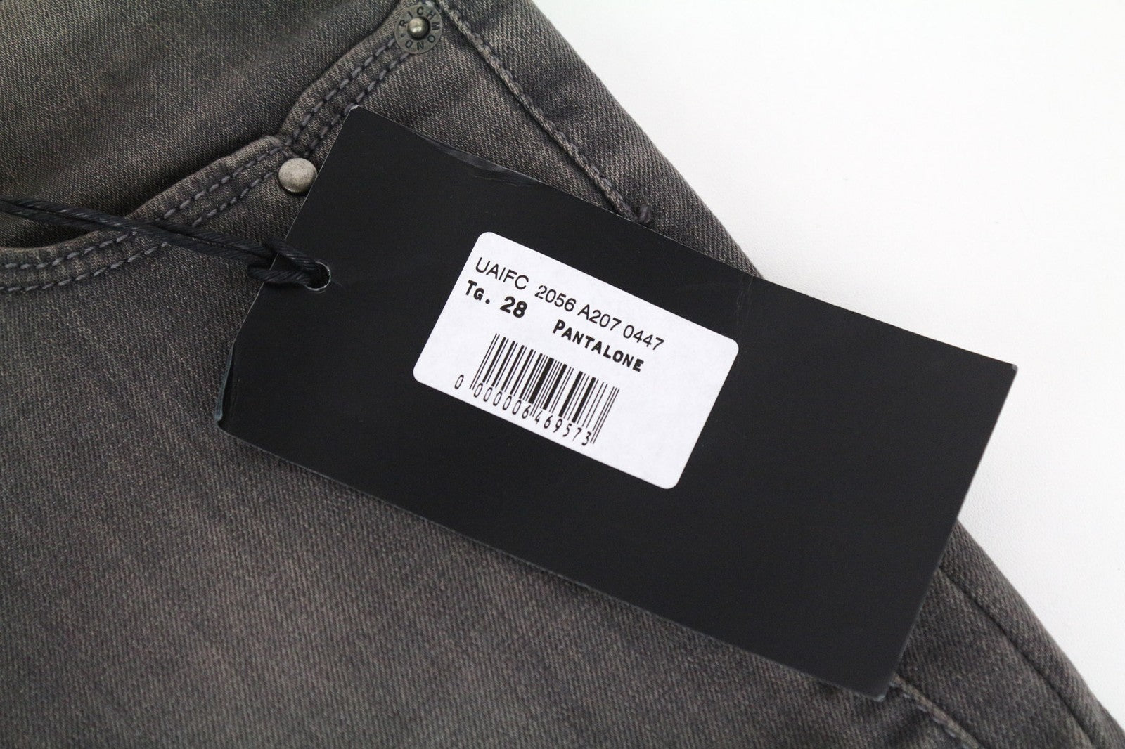 RICHMOND vyriški džinsai 28 pilki, prigludusio kirpimo, tamprūs džinsai su skalbta apdaila 