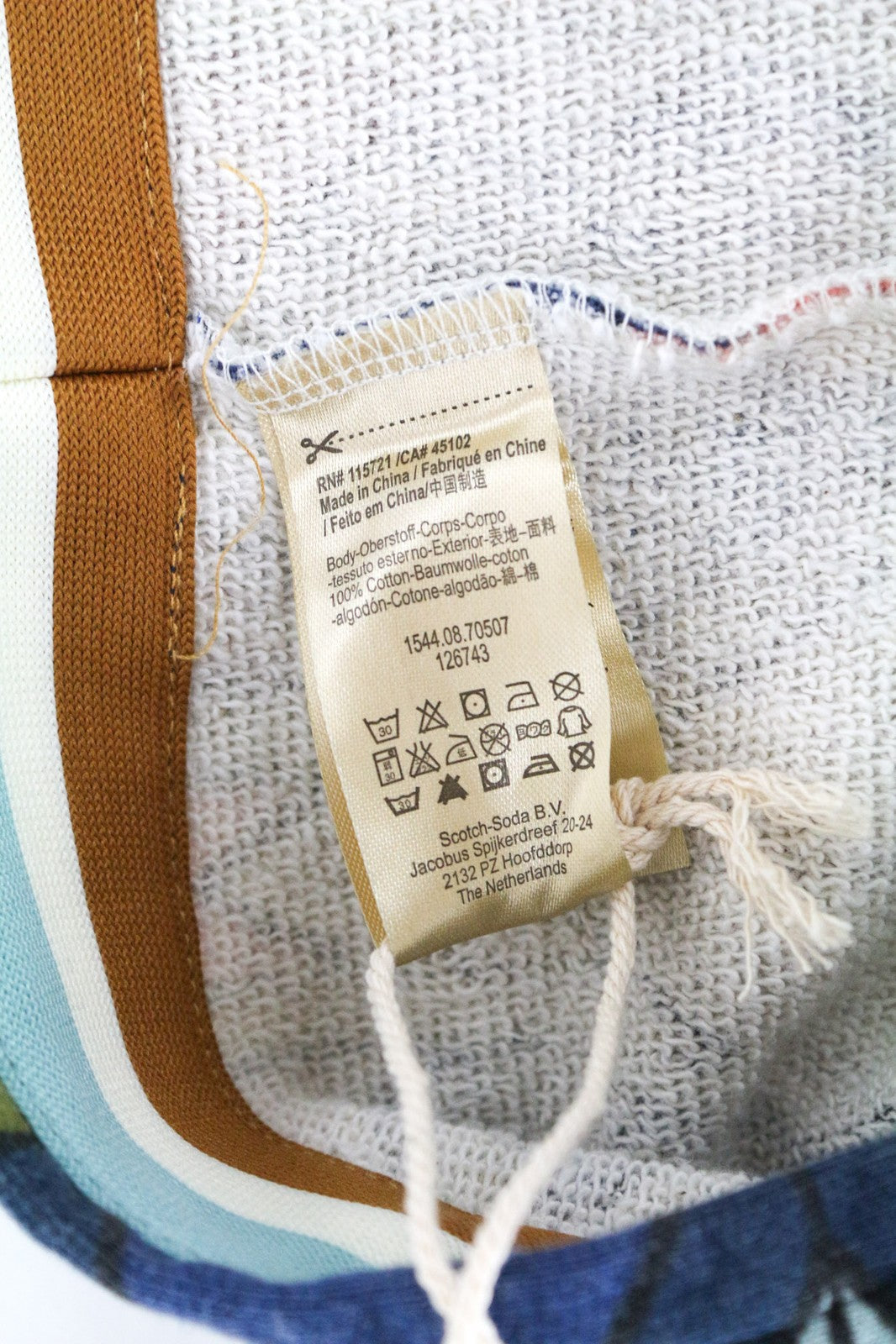 SCOTCH SHRUNK berniukiškas mėlynas medvilninis apvalus raštuotas šalikas OS 