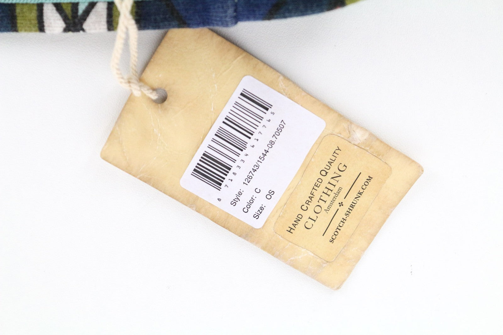 SCOTCH SHRUNK berniukiškas mėlynas medvilninis apvalus raštuotas šalikas OS 