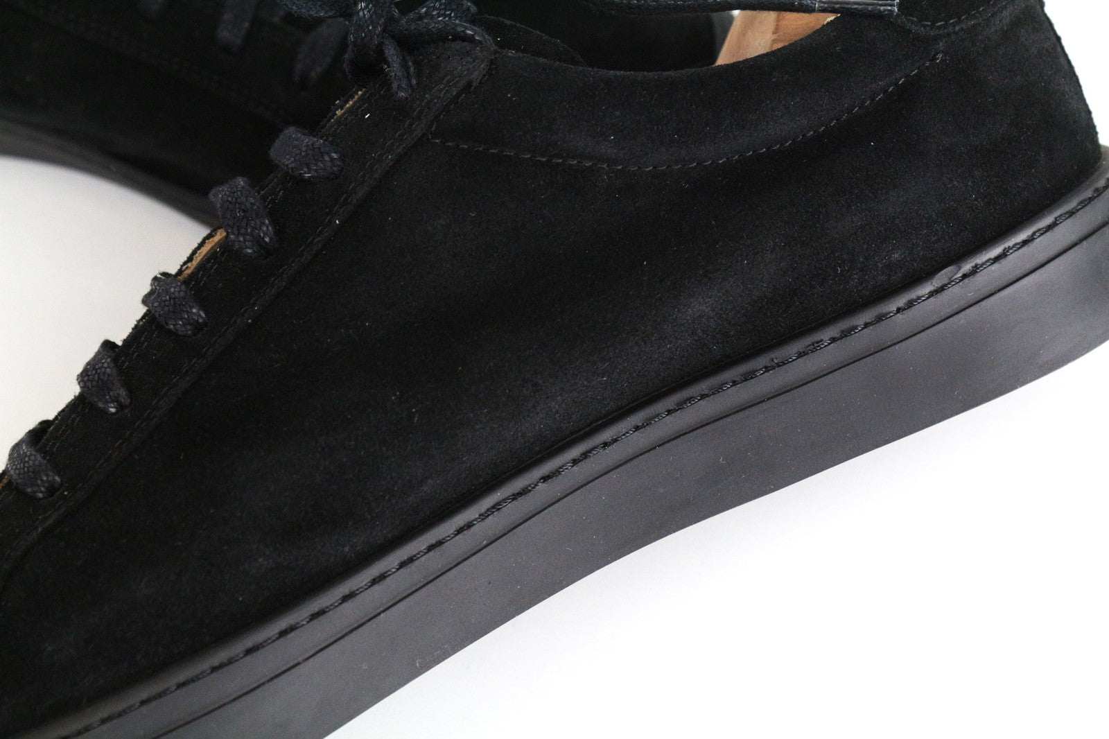 „SUITSUPPLY“ vyriški juodi zomšiniai sportbačiai su raišteliais, žema pakulne, laisvalaikio stiliaus, EU46, gatvės stilius 