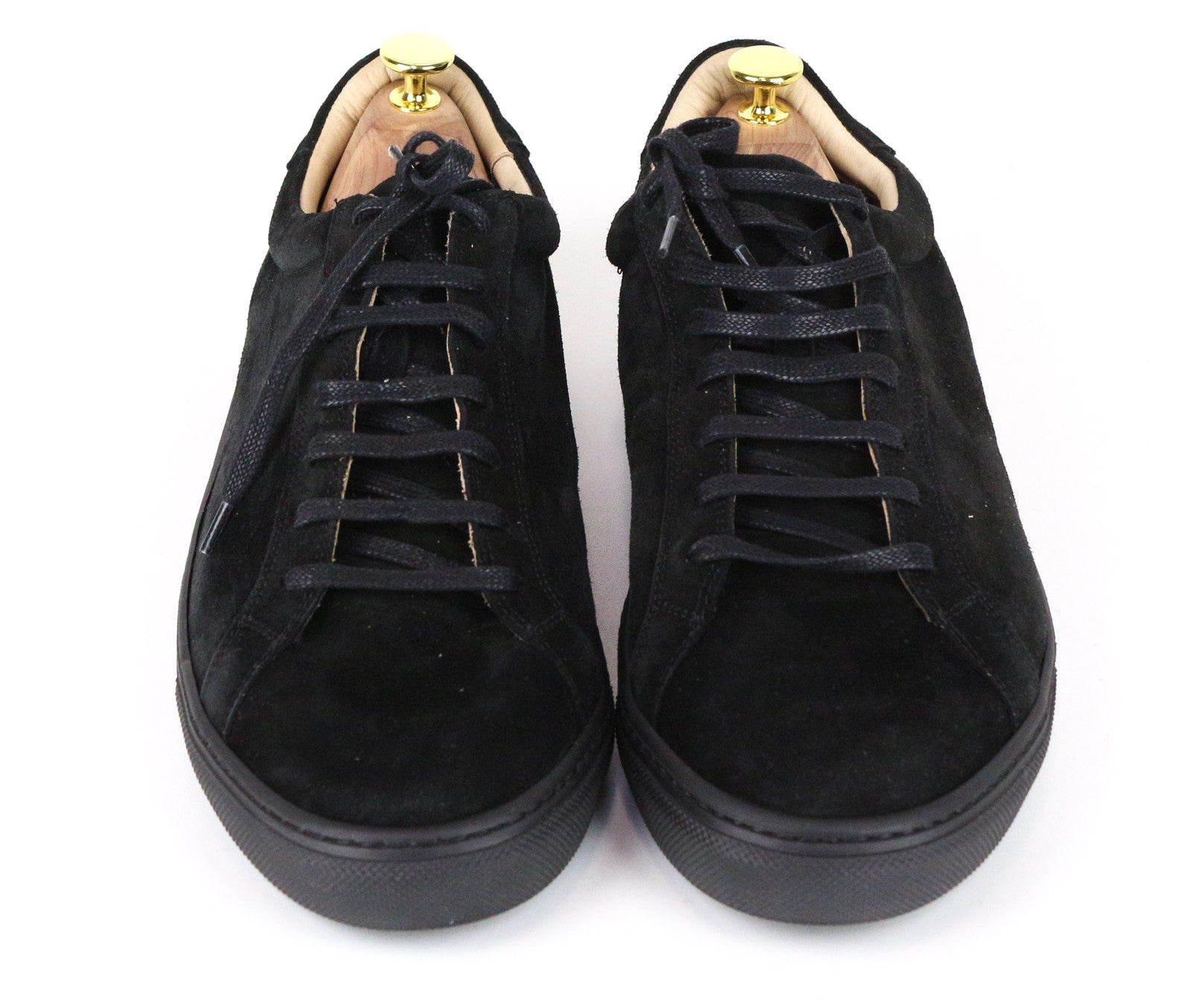 „SUITSUPPLY“ vyriški juodi zomšiniai sportbačiai su raišteliais, žema pakulne, laisvalaikio stiliaus, EU46, gatvės stilius 