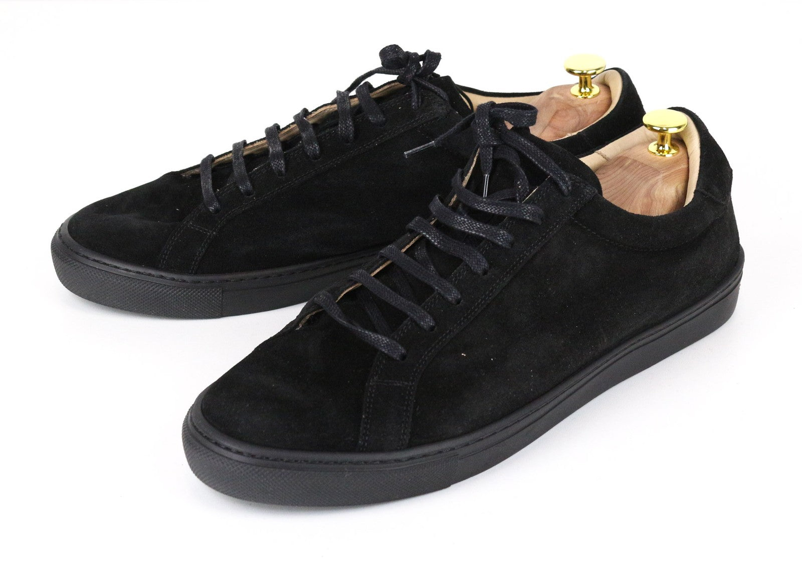 „SUITSUPPLY“ vyriški juodi zomšiniai sportbačiai su raišteliais, žema pakulne, laisvalaikio stiliaus, EU46, gatvės stilius 