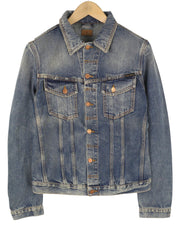 NUDIE JEANS Billy Men Jacket M Shimmering Indigo Button-Up Washed Denim Blue