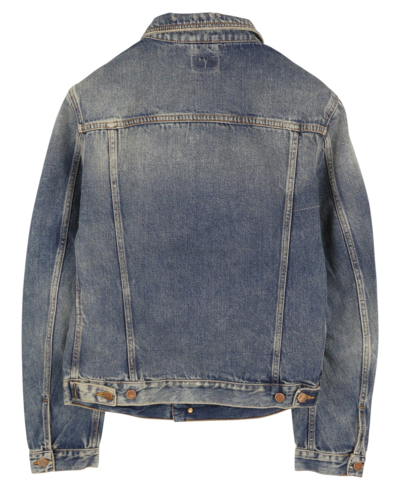 NUDIE JEANS Billy Men Jacket M Shimmering Indigo Button-Up Washed Denim Blue