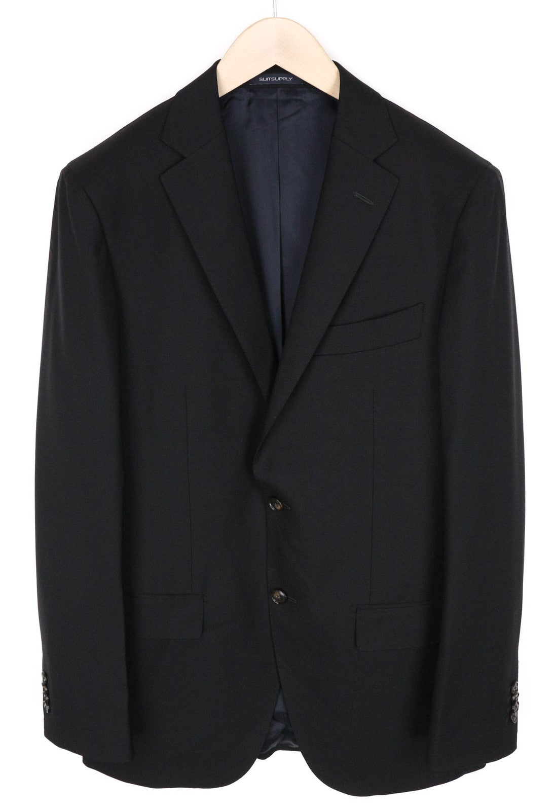 SUITSUPPLY Sienna Men's Blazer UK38L Black Pure Wool S150 Single-Breasted