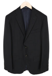 SUITSUPPLY Sienna Men's Blazer UK38L Black Pure Wool S150 Single-Breasted