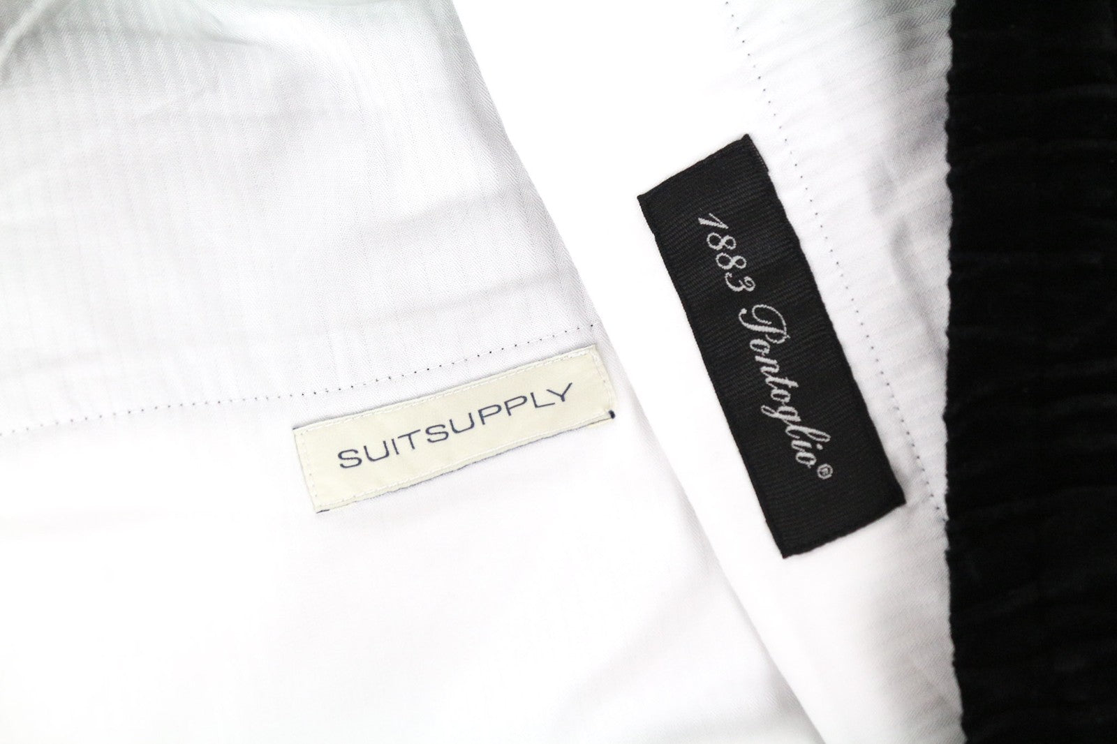 SUITSUPPLY Brescia Men's Trousers UK32S Black Velvet Formal Pleated Cotton