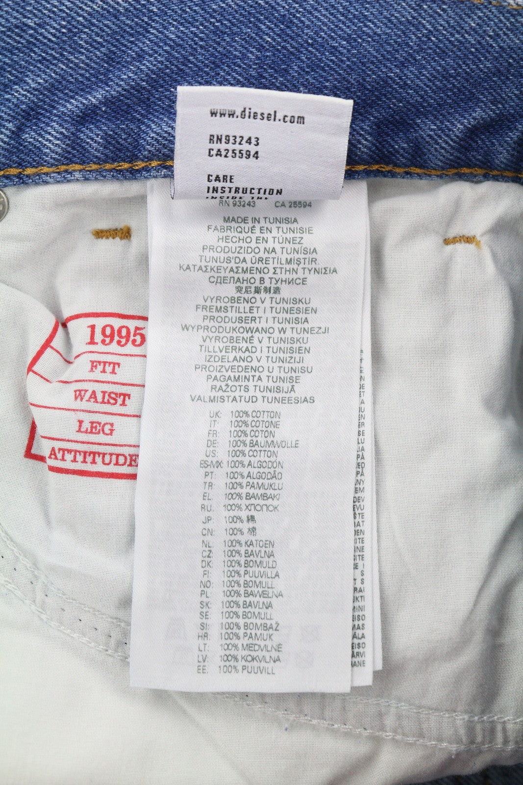 DIESEL 1995 007F5 vyriški džinsai W32/L30 Slim Fit tiesaus kirpimo su logotipu ir RMK 250 € 