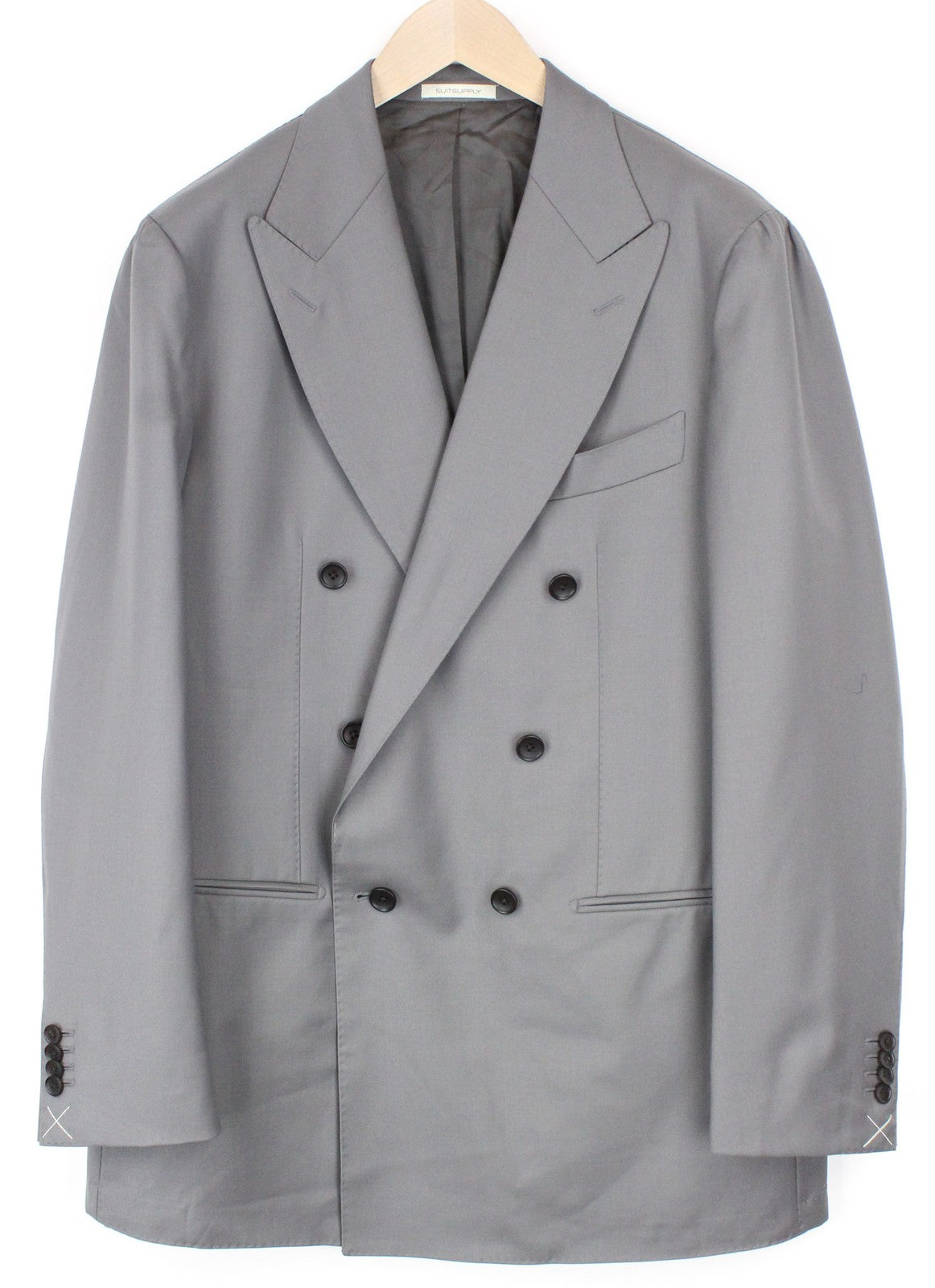 „SUITSUPPLY“ vyriškas Havanos švarkas, pilkas, vilnonis, S110, dvieilis, plonas 