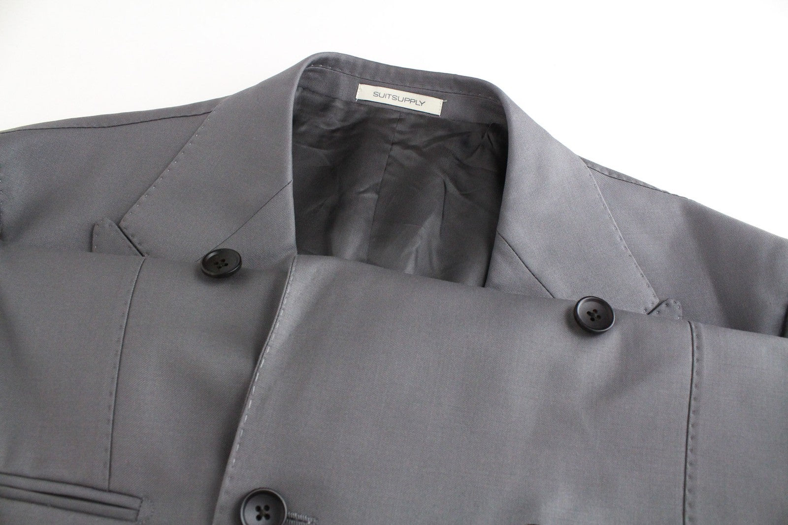 „SUITSUPPLY“ vyriškas Havanos švarkas, pilkas, vilnonis, S110, dvieilis, plonas 