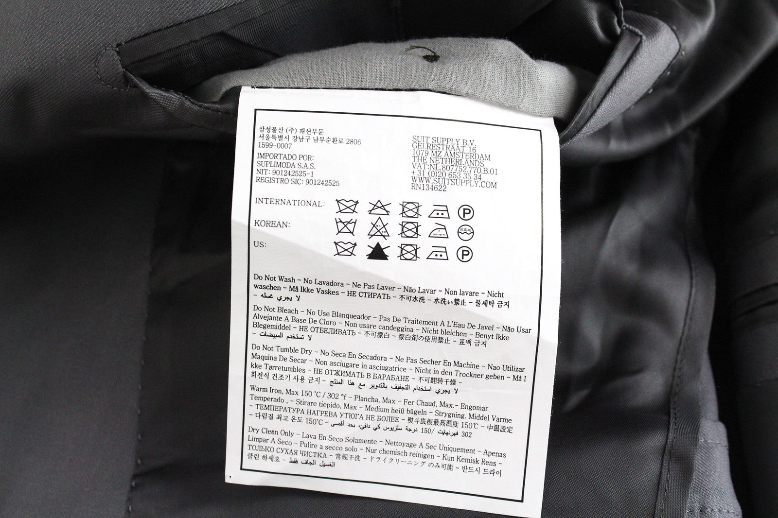 „SUITSUPPLY“ vyriškas Havanos švarkas, pilkas, vilnonis, S110, dvieilis, plonas 