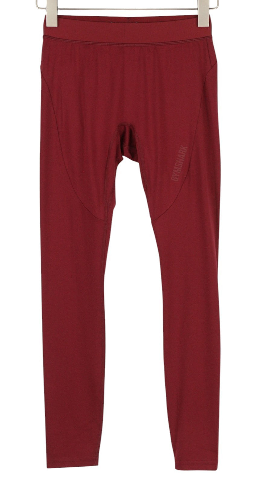 GYMSHARK moteriškos tamprės M bordo spalvos su elastingu juosmeniu, tampriu prigludusiu sportiniu logotipu 