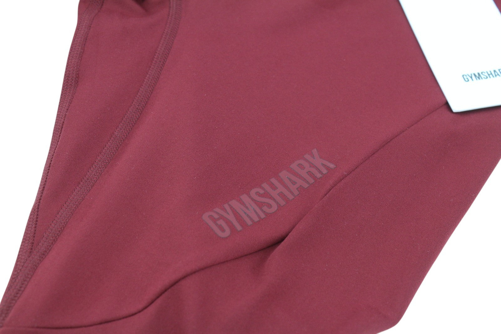 GYMSHARK moteriškos tamprės M bordo spalvos su elastingu juosmeniu, tampriu prigludusiu sportiniu logotipu 