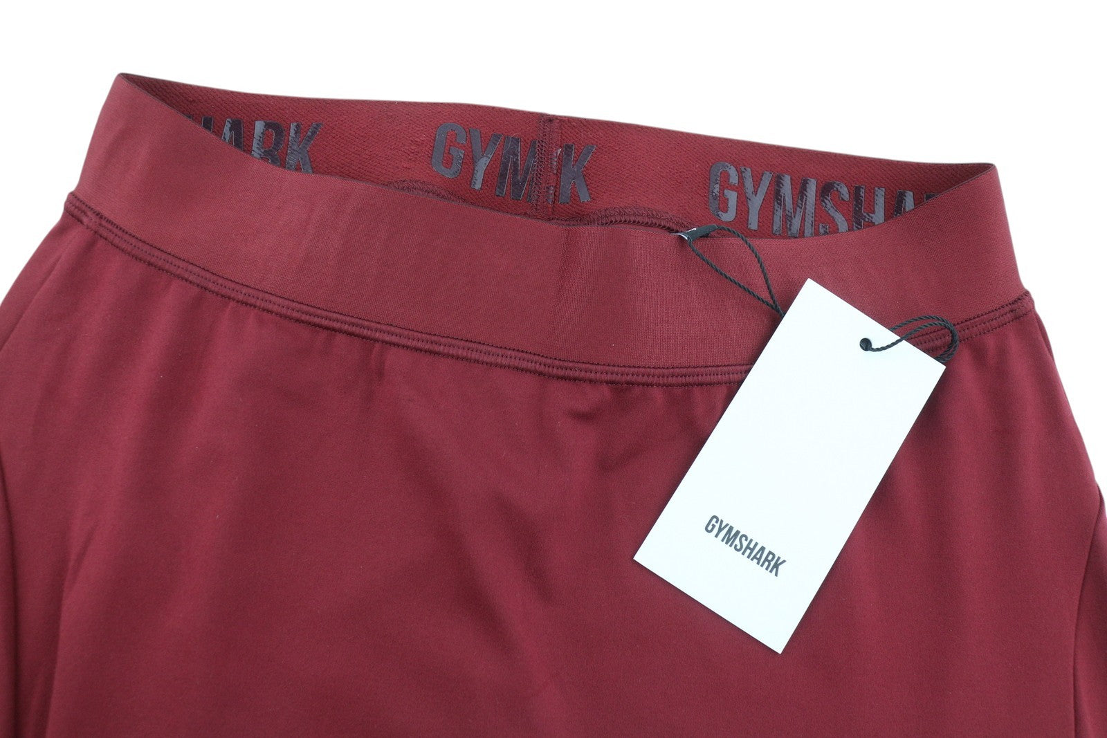 GYMSHARK moteriškos tamprės M bordo spalvos su elastingu juosmeniu, tampriu prigludusiu sportiniu logotipu 