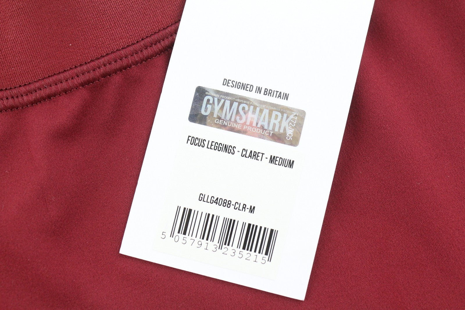 GYMSHARK moteriškos tamprės M bordo spalvos su elastingu juosmeniu, tampriu prigludusiu sportiniu logotipu 