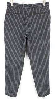 SUITSUPPLY Brescia Men's Trousers UK38R Grey Wool Flat-Front Slim Pinstripe
