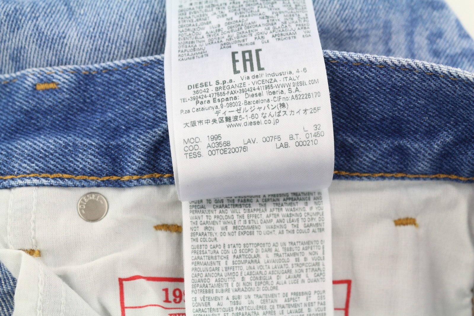 DIESEL 1995 007F5 vyriški džinsai W32/L32 Slim Fit tiesaus kirpimo raštuoti RRP 250 € 