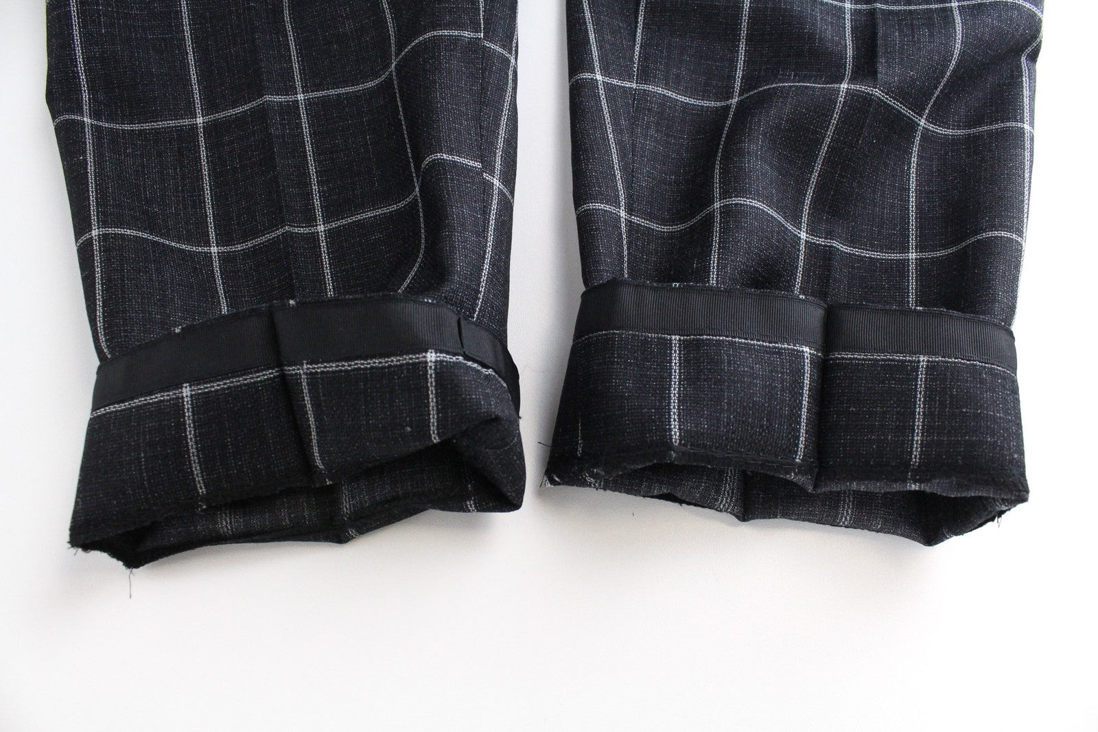 SUITSUPPLY Brescia Men's Trousers UK38S Grey Slim Silk Linen Blend Check