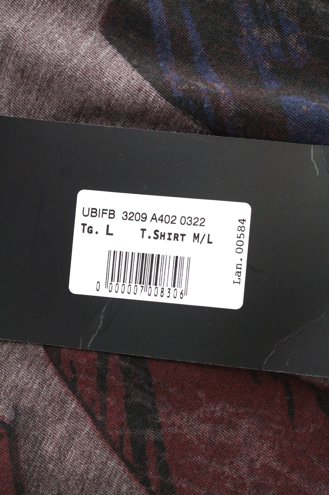 RICHMOND vyriški marškinėliai ilgomis rankovėmis L dydžio su medvilnės mišinio bordo spalvos grafika 