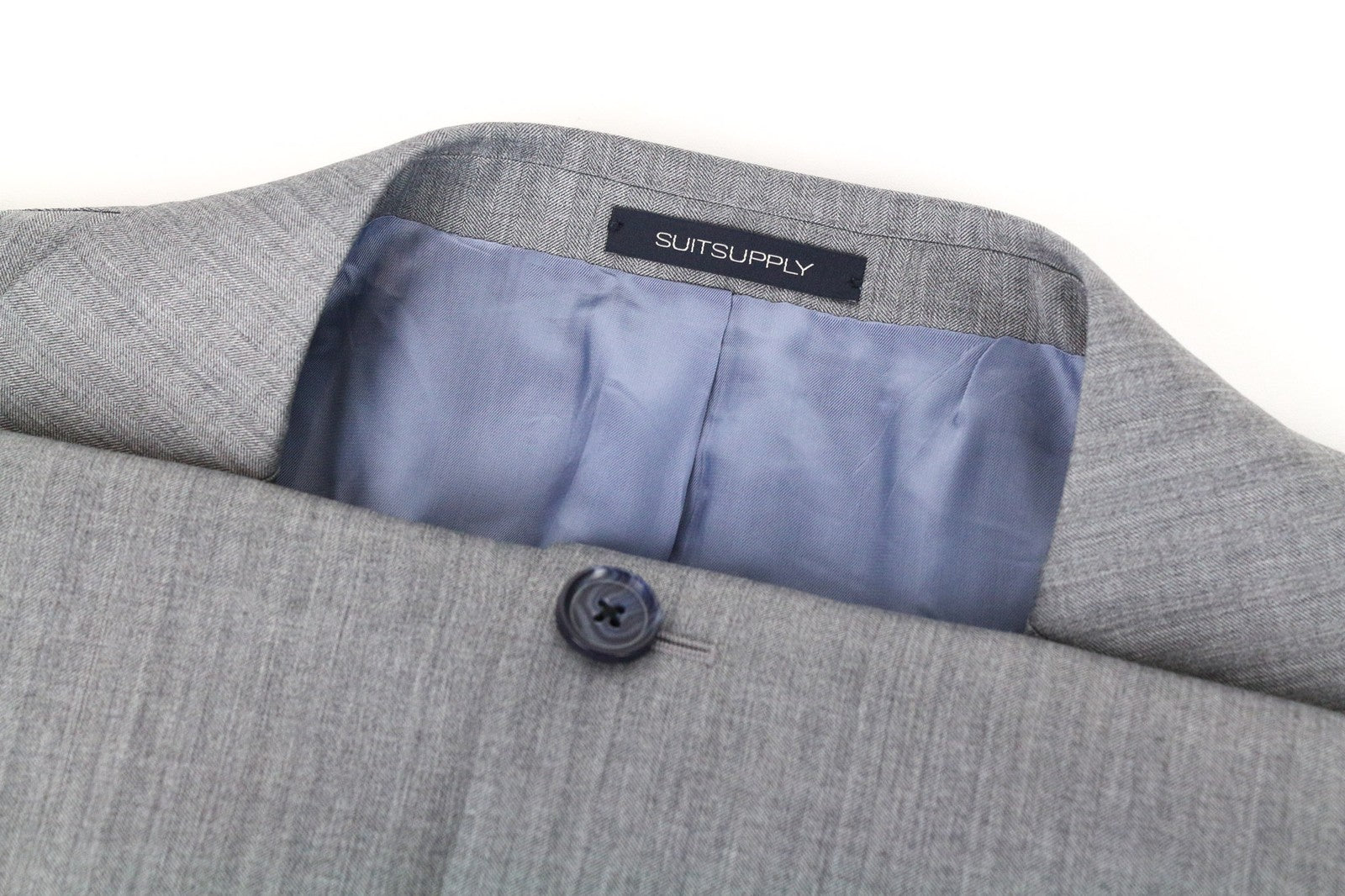 SUITSUPPLY La Spalla Men's Blazer UK50R Wool Silk Grey Notch Lapel 2 Button