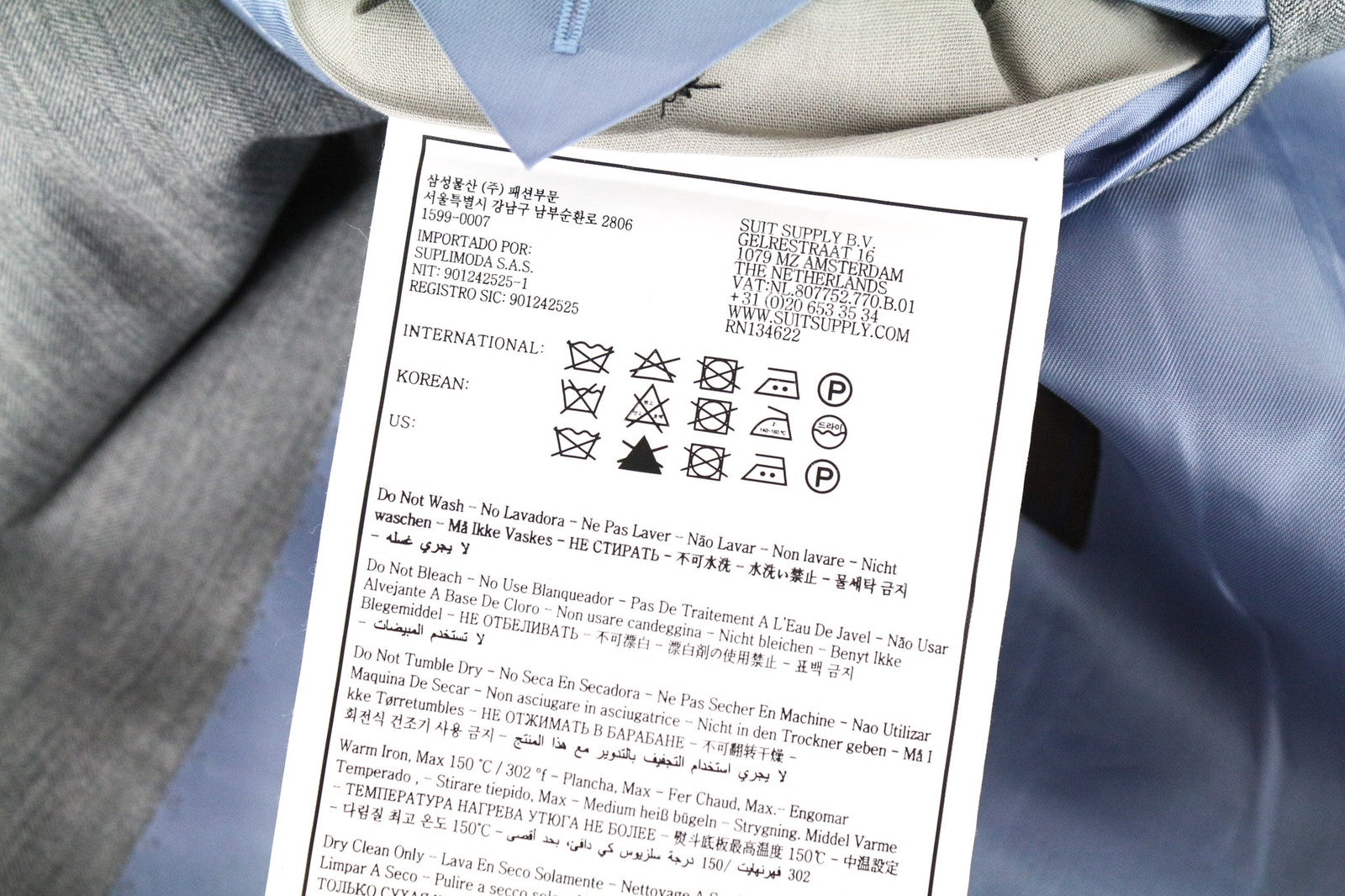 SUITSUPPLY La Spalla Men's Blazer UK50R Wool Silk Grey Notch Lapel 2 Button