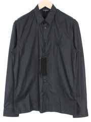 RICHMOND vyriški marškiniai L dydžio, juodi, grynos medvilnės, dizainerio su sagomis, formalūs poplininiai marškiniai 