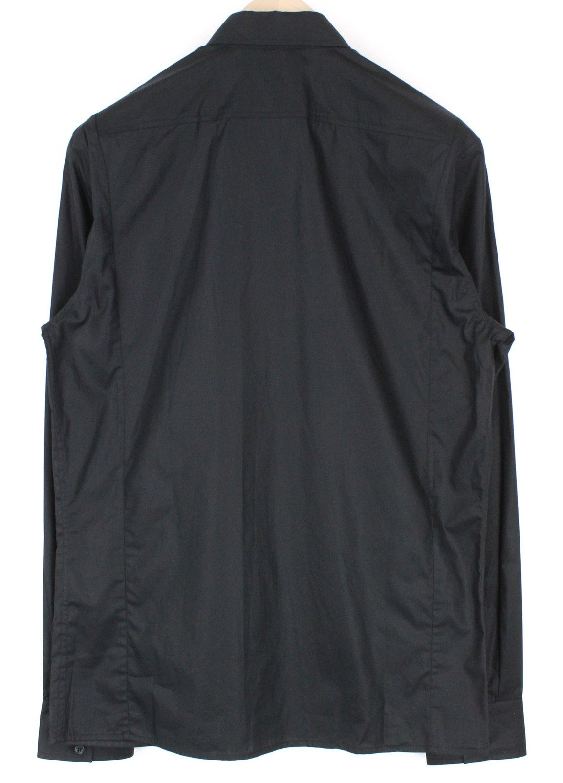 RICHMOND vyriški marškiniai L dydžio, juodi, grynos medvilnės, dizainerio su sagomis, formalūs poplininiai marškiniai 