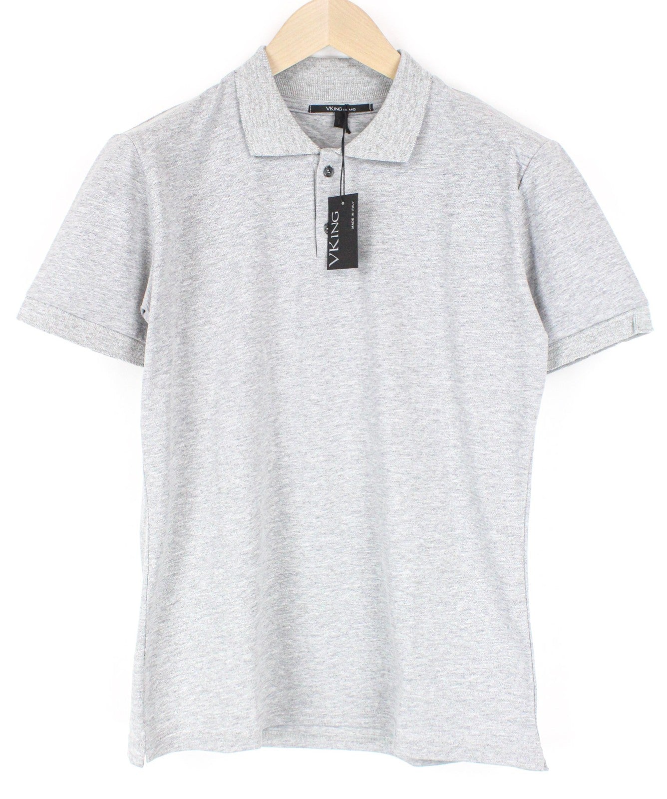 VKING vyriški L dydžio šviesiai pilki tamprūs medvilniniai polo marškinėliai su džersio mišinio raštu 