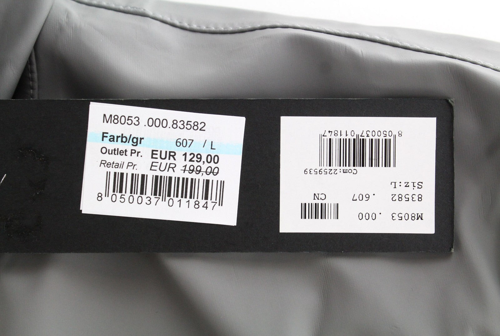 REPLAY vyriška striukė L pilka, su gobtuvu, vidutinio ilgio, su juostele, guma dengta, be pamušalo 