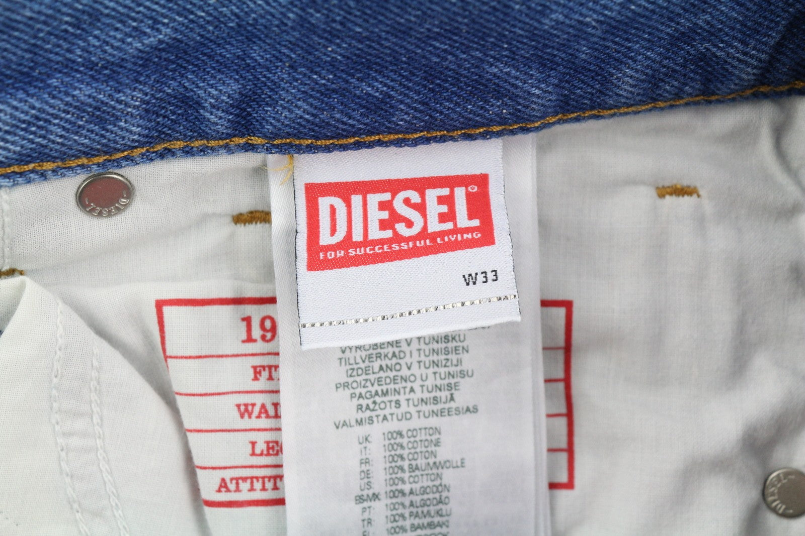DIESEL 1995 007F5 vyriški džinsai W33/L32 Slim Fit tiesaus kirpimo raštuoti RRP 250 € 