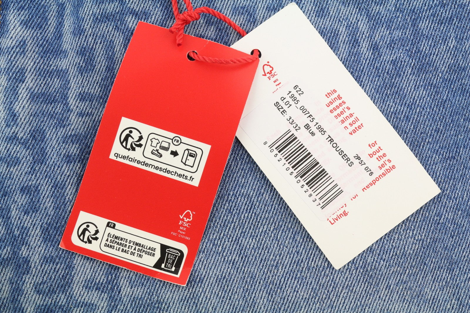 DIESEL 1995 007F5 vyriški džinsai W33/L32 Slim Fit tiesaus kirpimo raštuoti RRP 250 € 